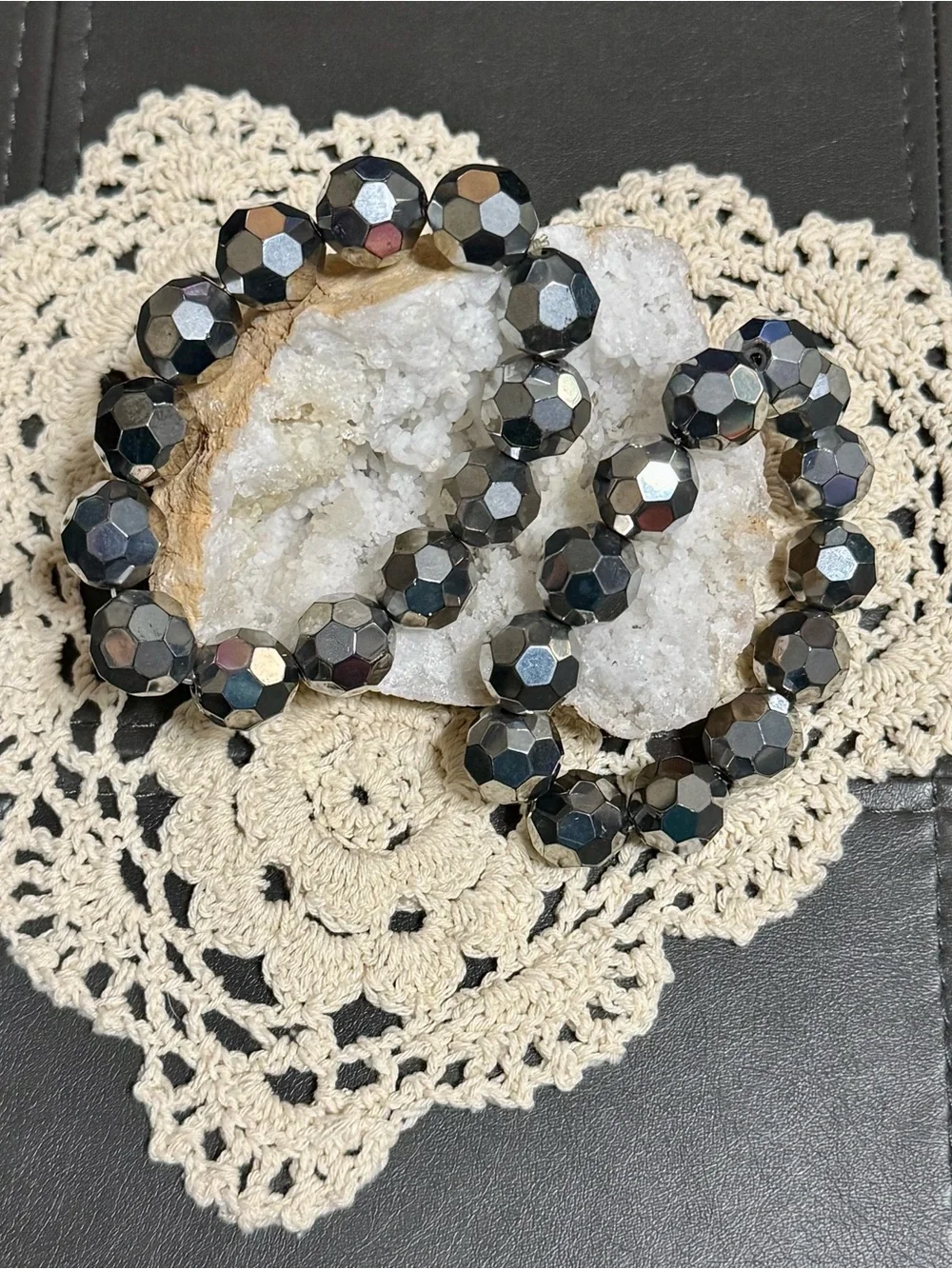 Faceted Silver Bead Stretch Bracelets - Women Jewelry